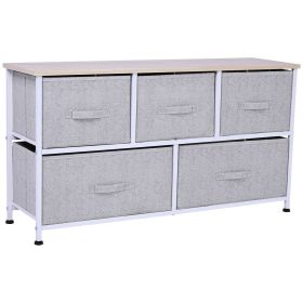 40L Storage Cube Dresser with 5 Drawers, Horizontal Organizer, Fabric Bins for Bedroom