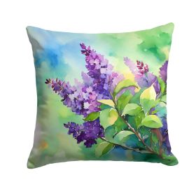 New Hampshire Purple Lilac in Watercolor Throw Pillow Machine Washable, Indoor Outdoor Decorative Pillow for Couch, Bed or Patio, 14Hx14W (Default: Default)